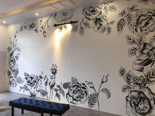 Tranh vẽ tường quán cafe