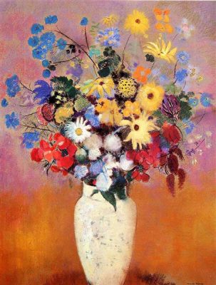 White Vase with Flowers