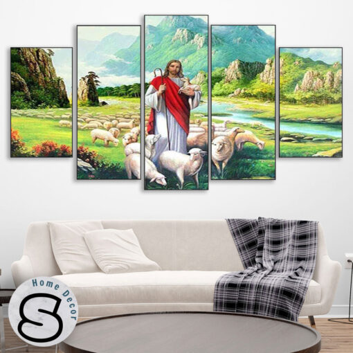 Bộ 5 Tranh Chúa Giê-Su Và Đàn Cừu