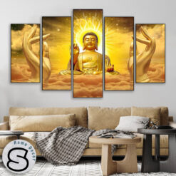 Bộ 5 Tranh Phật A Di Đà Trên Mây
