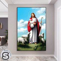 Tranh Chúa Jesus Và Cừu Trắng