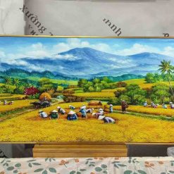 Tranh Mùa Gặt Lúa Chín Canvas