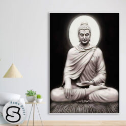 Tranh Phật Thích Ca Đen Trắng