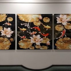 Tranh Treo Tường Cửu Ngư Quần Hội 25 Tráng Gương