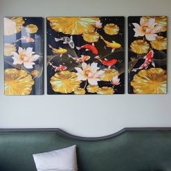 Tranh Treo Tường Cửu Ngư Quần Hội 25 Tráng Gương