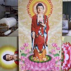 Tranh Treo Tường Phật A Di Đà 16 Tráng Gương
