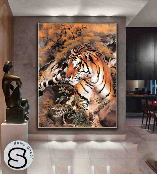 Tranh Hổ Nằm Trong Bụi Rậm