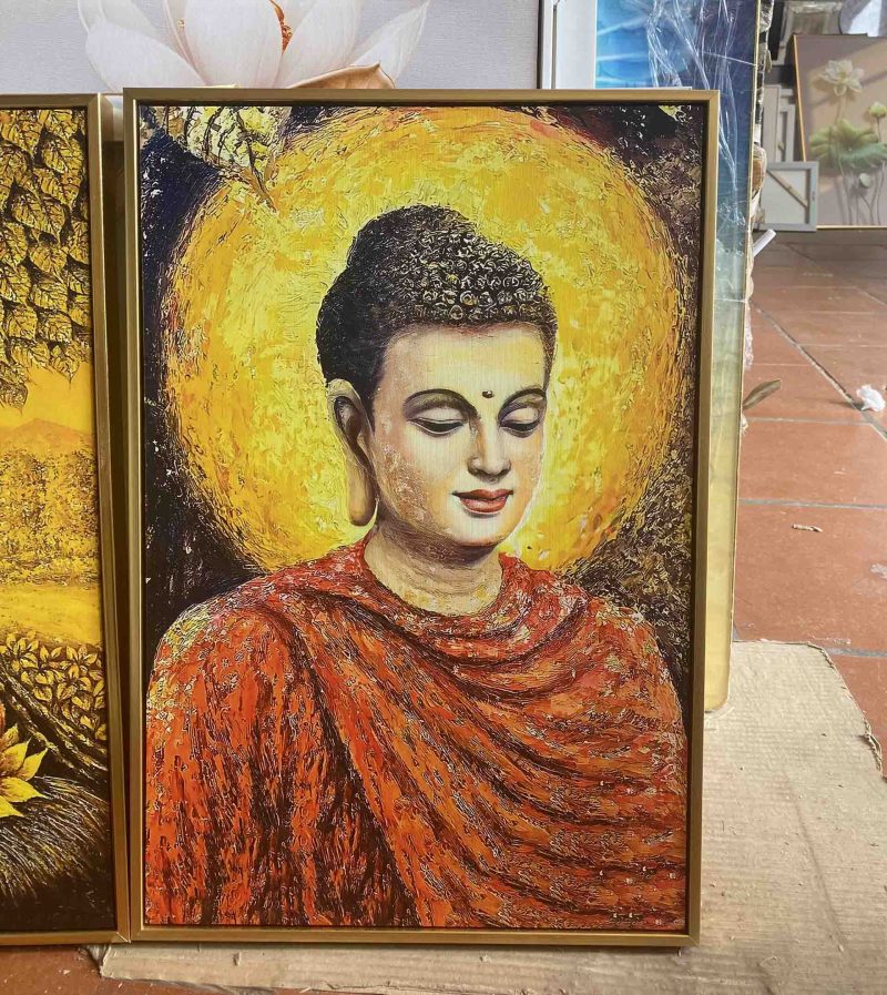 Tranh Canvas Phật Thích Ca Xiêm Y Cam